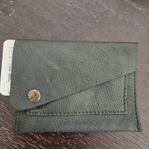 Free People Graphite Leather Card Holder
